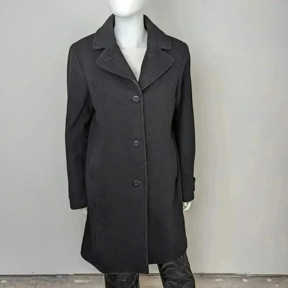 L.L. Bean Women's Classic Lambswool Polo Coat 14R - Picture 3 of 5